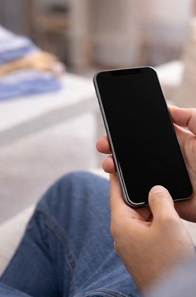 Person holding smartphone